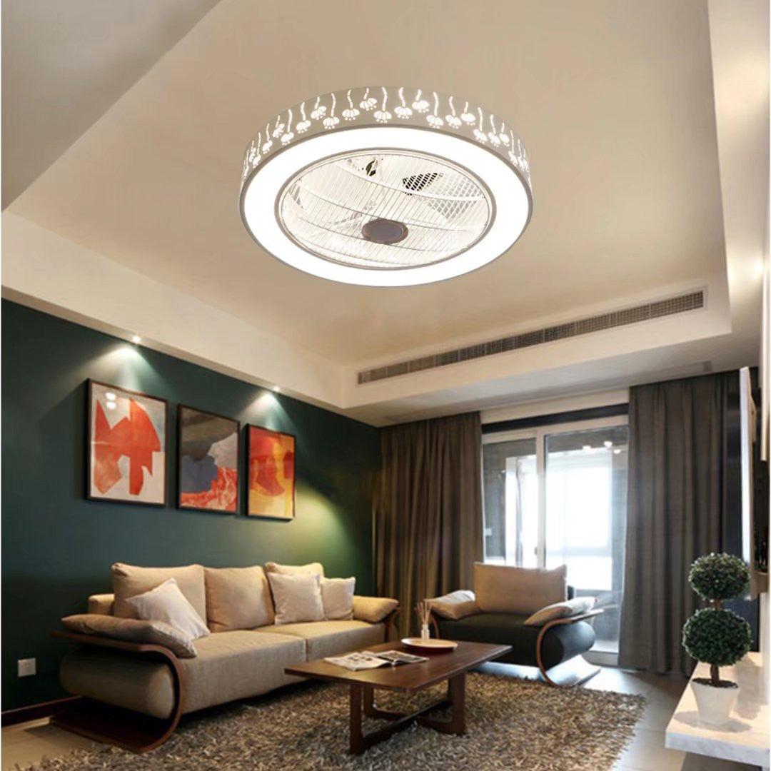 Modern Ceiling Fan and Light With Flower Details By Homeroots