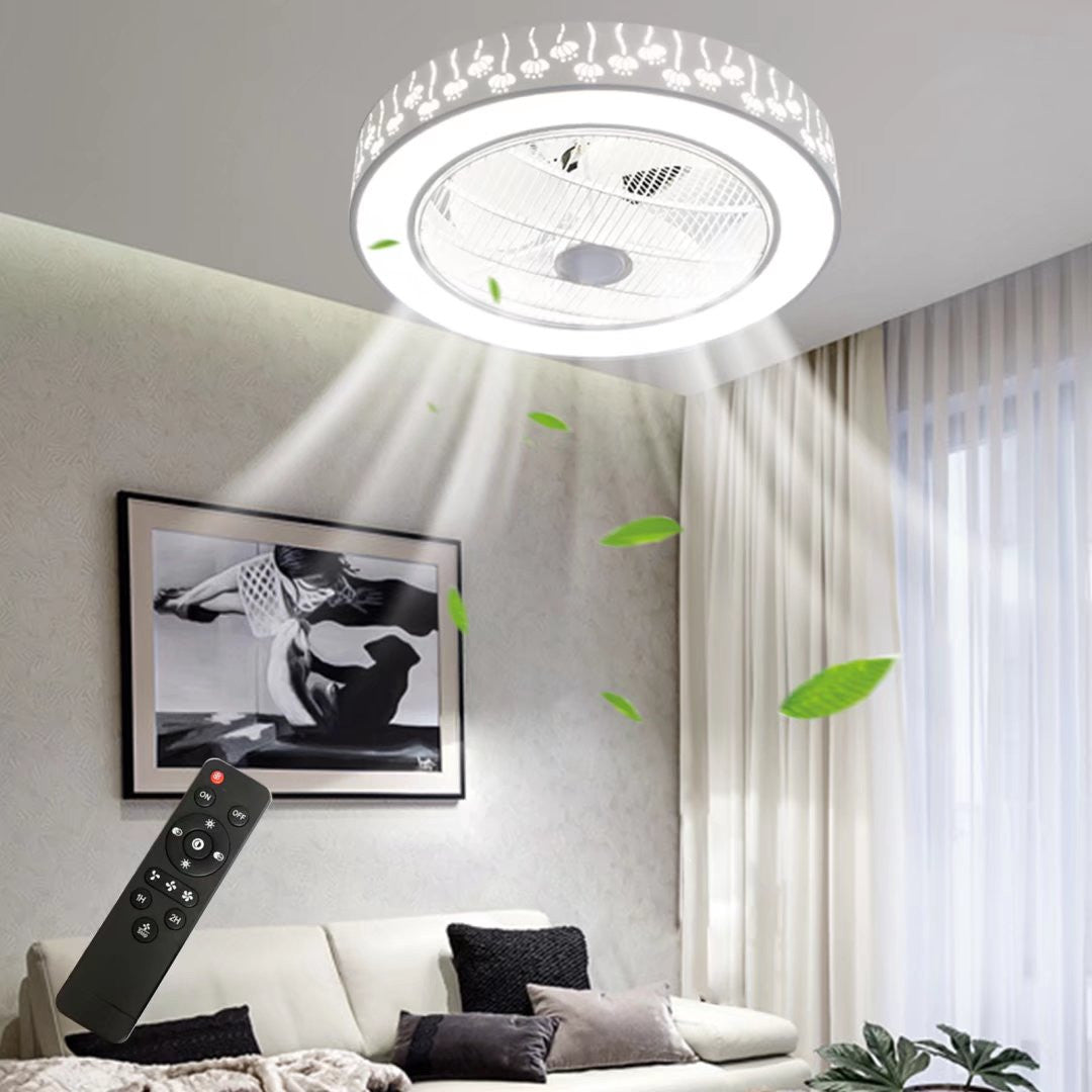 Modern Ceiling Fan and Light With Flower Details By Homeroots