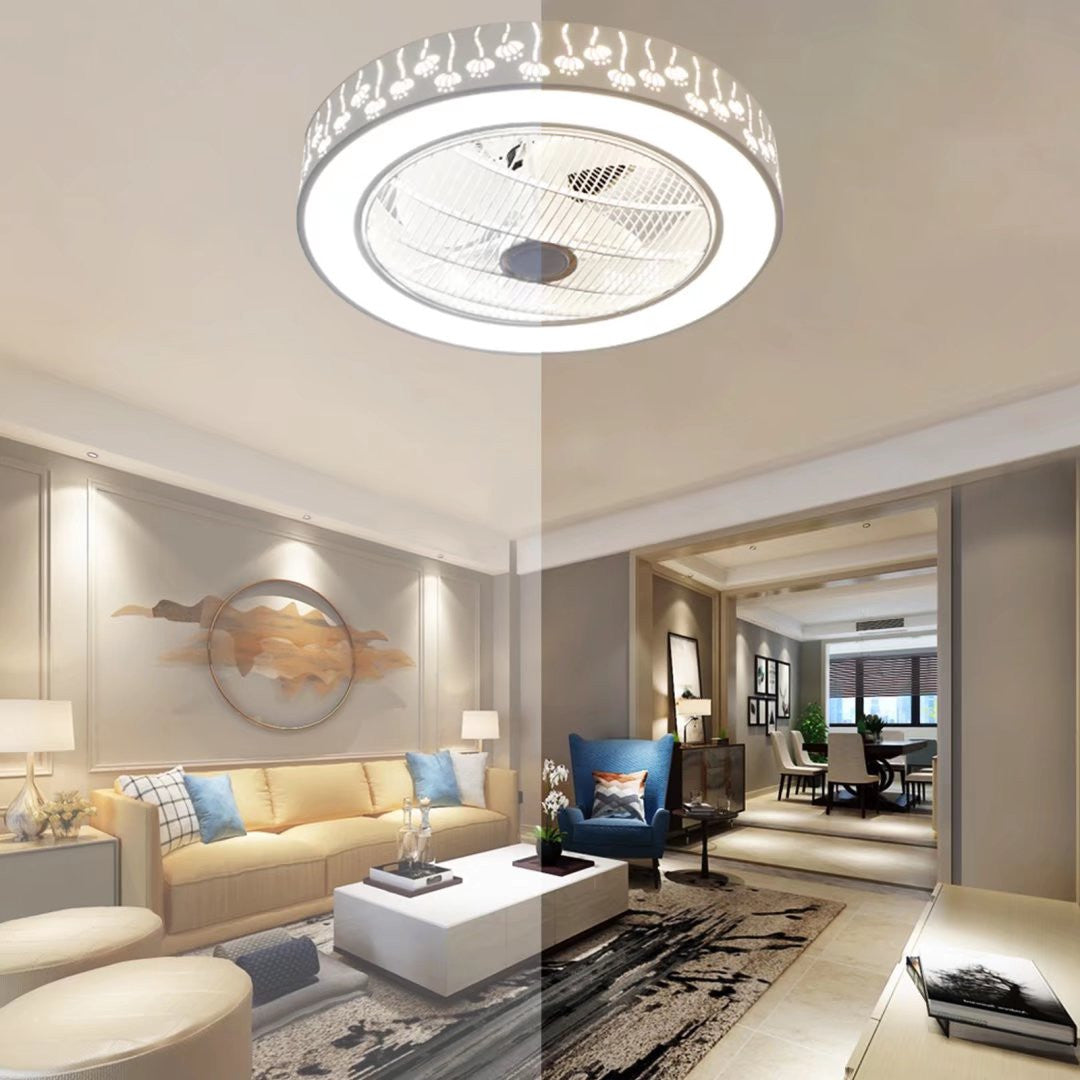 Modern Ceiling Fan and Light With Flower Details By Homeroots