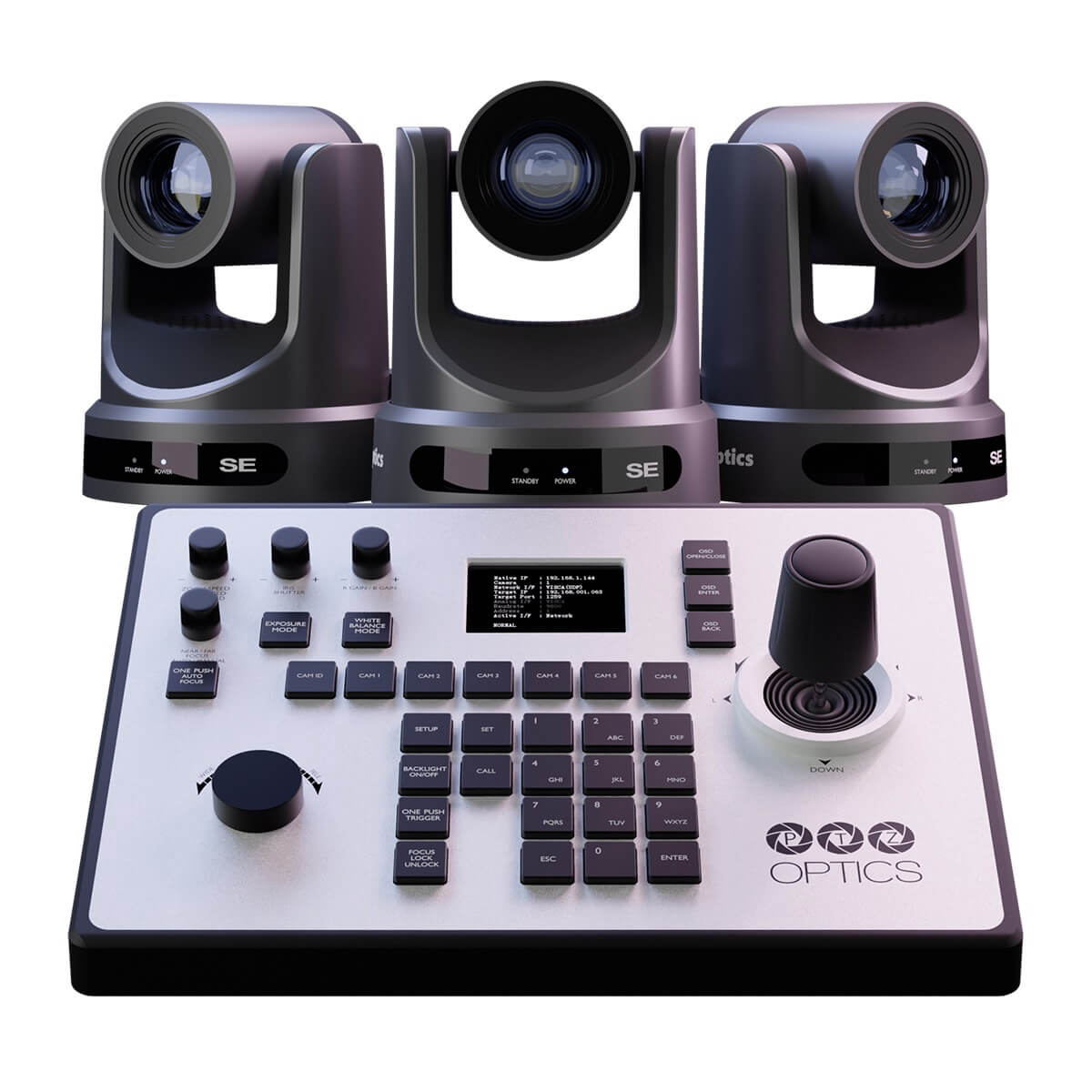 PTZOptics Producer-SE Bundle - 3 Move SE 20X Cameras, PT-JOY-G4 Controller
