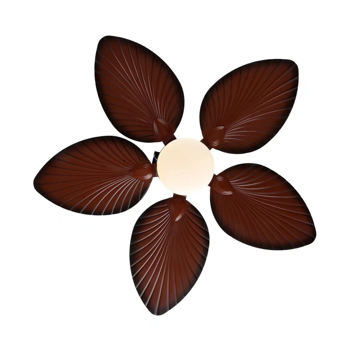 Brown Tropical Palm Metal Ceiling Lamp And Fan By Homeroots