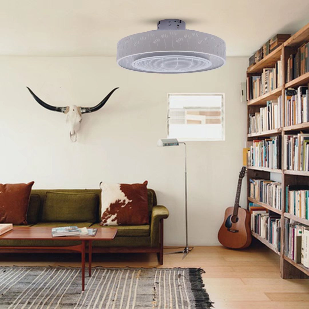 Modern Ceiling Fan and Light With Flower Details By Homeroots