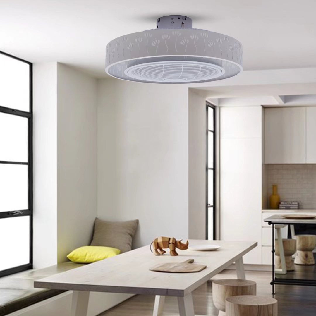 Modern Ceiling Fan and Light With Flower Details By Homeroots