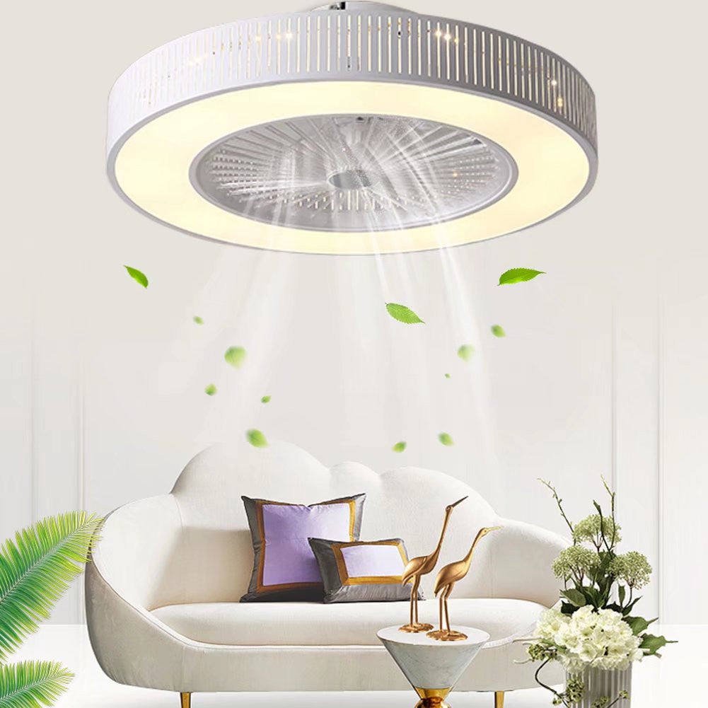 Classy Ceiling Fan And Round LED Lamp By Homeroots