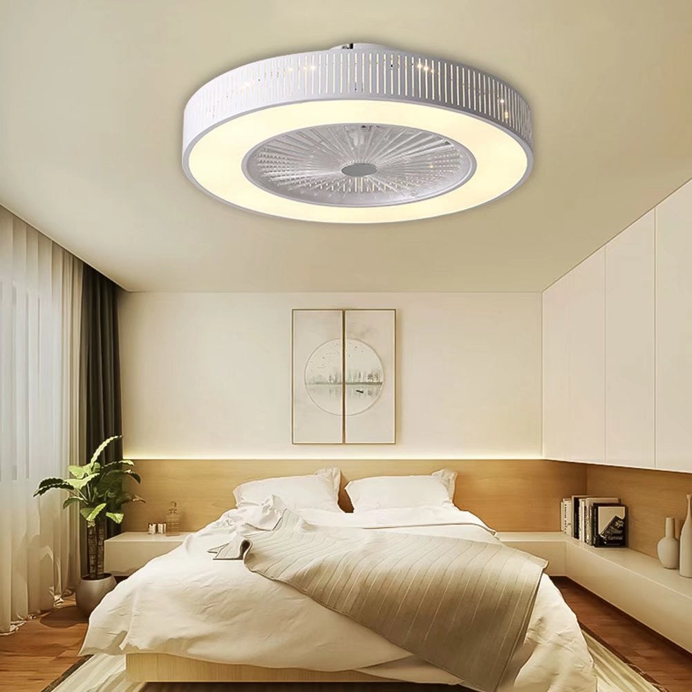 Classy Ceiling Fan And Round LED Lamp By Homeroots